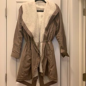 Sherpa wrap jacket- with zipper and tie